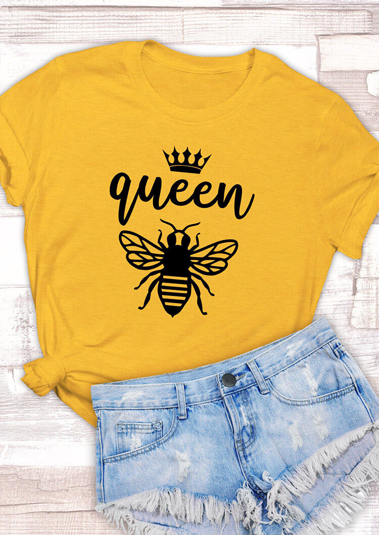 

Tees T-shirts Queen Bee T-Shirt Tee - Yellow. Size