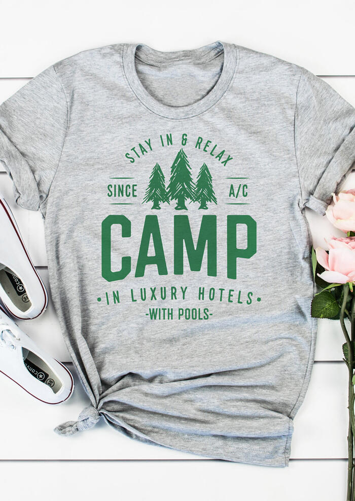

Tees T-shirts Stay In & Relax Camp T-Shirt Tee - Gray. Size