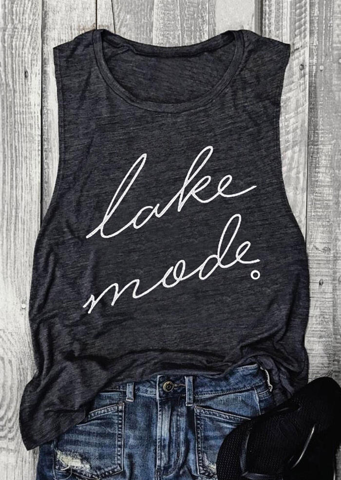 Lake Mode O-Neck Tank - Dark Grey