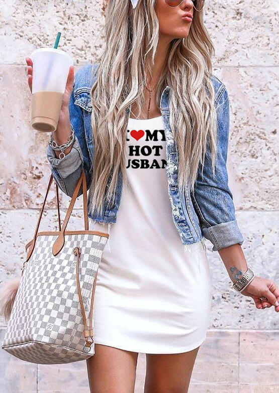 

Mini Dresses I Love My Hot Husband Mini Dress without Necklace - White. Size