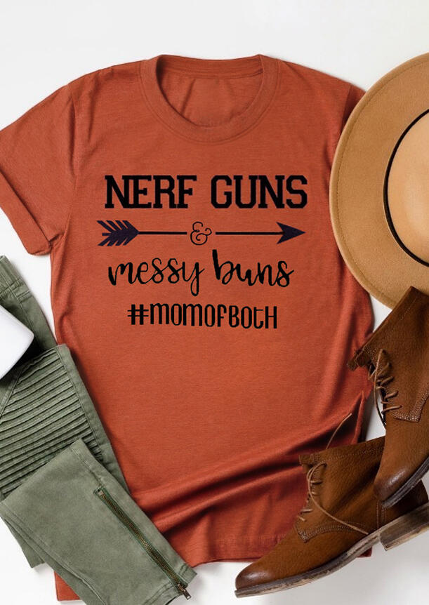 

Tees T-shirts Nerf Guns Messy Buns Arrow T-Shirt Tee in Orange. Size
