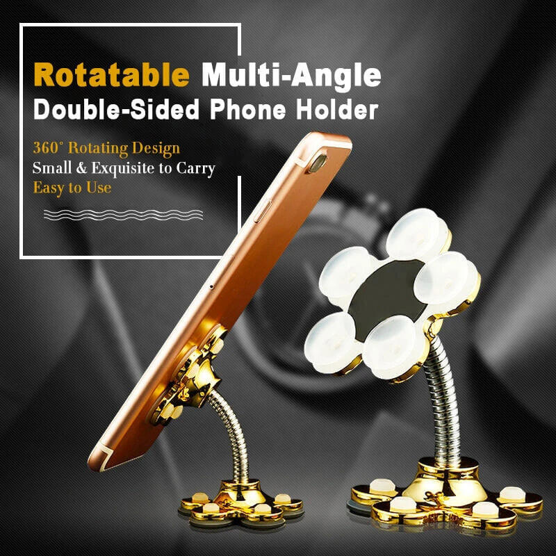 

Outdoor Products Rotatable Multi-Angle Double-Sided Phone Holder in Gold. Size