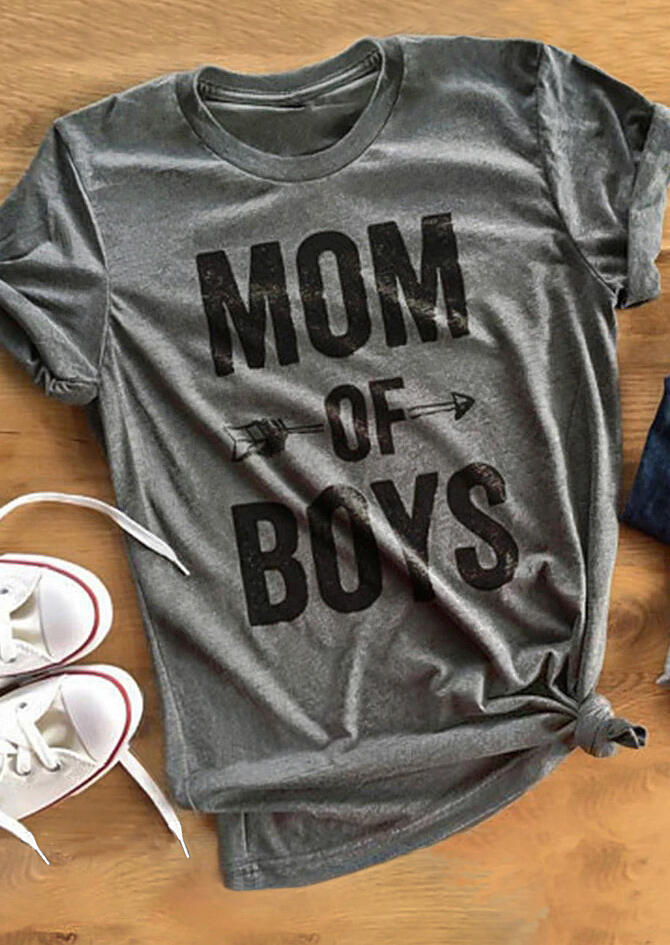

Mom of Boys Arrow T-Shirt, Dark grey, 107776