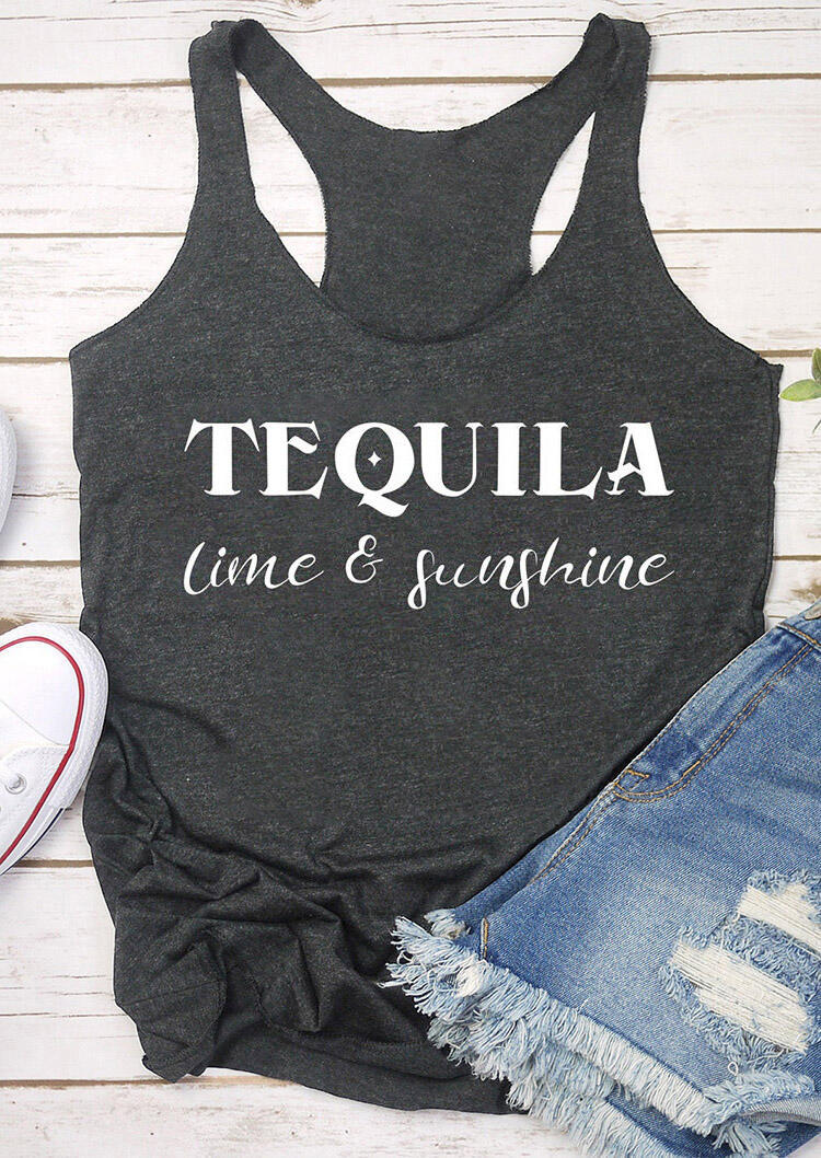 

Tank Tops Tequila Lime & Sunshine Tank - Dark Grey. Size