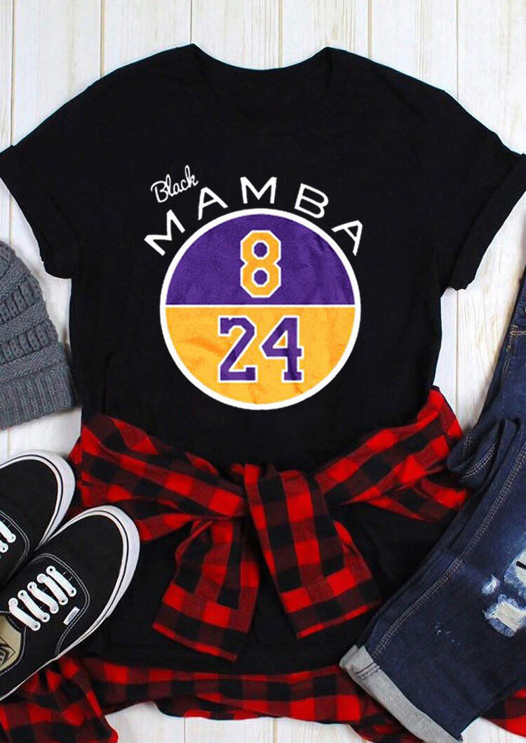 

Black Mamba Kobe 8 24 O-Neck T-Shirt Tee - Black