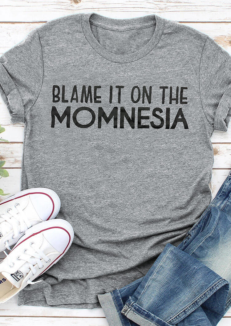 

Tees T-shirts Blame It On The Momnesia T-Shirt Tee - Gray. Size: ,M