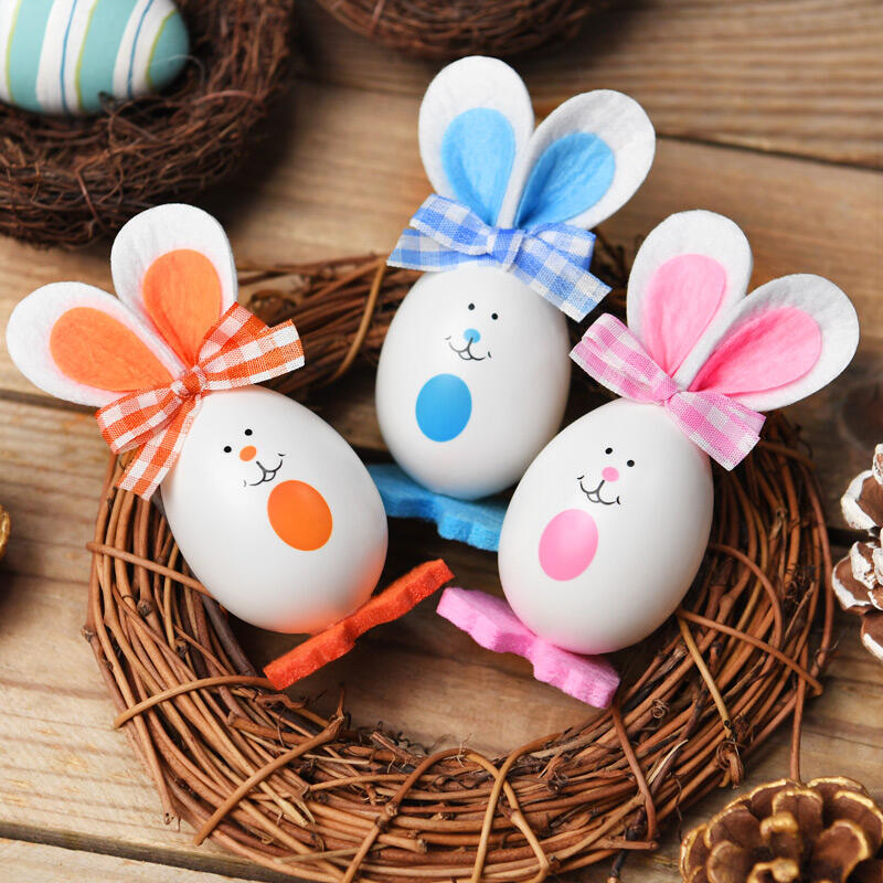 

3 Pieces/Set Bowknot Bunnies Easter Eggs, Pattern1, 465270