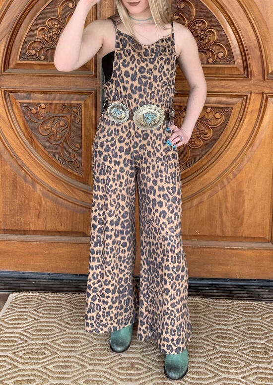 

Presale - Leopard Printed Spaghetti Strap Jumpsuit without Belt, 465401