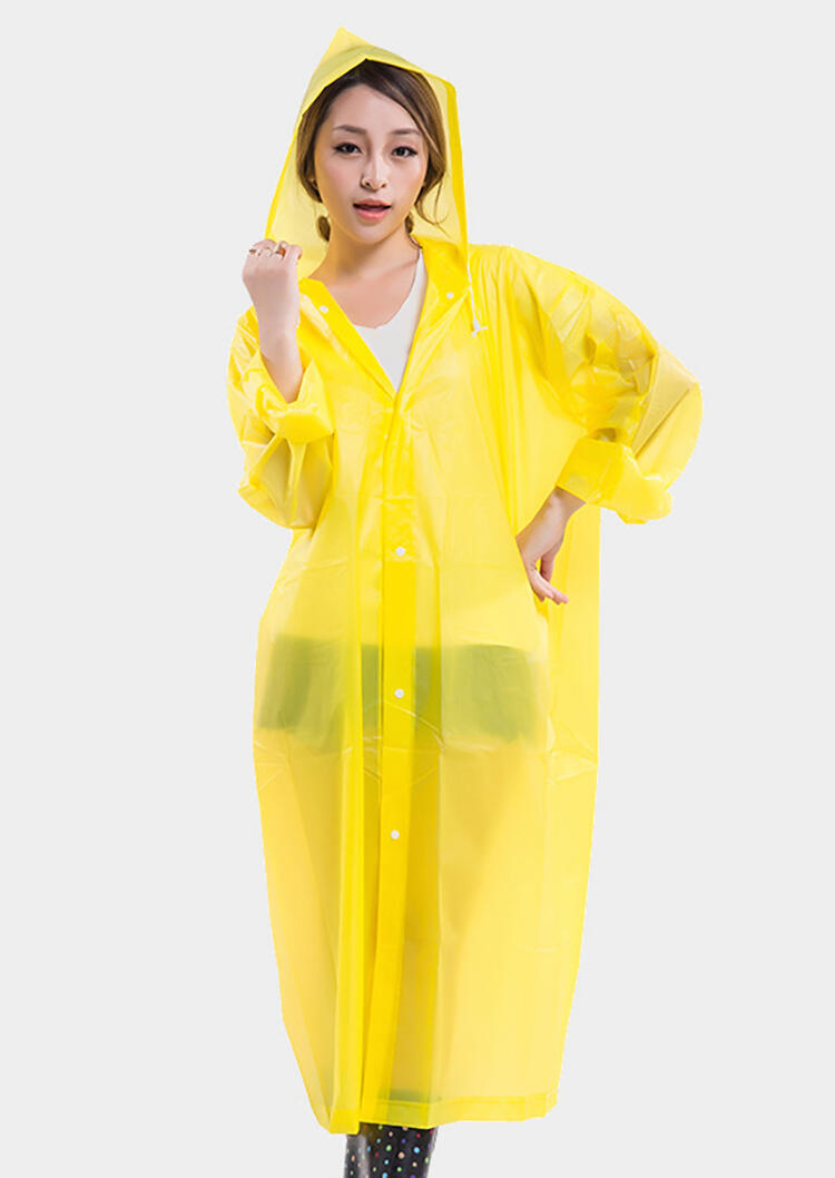 

Adult Portable Thicken Clear Reusable Emergency Raincoat, Pink;yellow, 465407