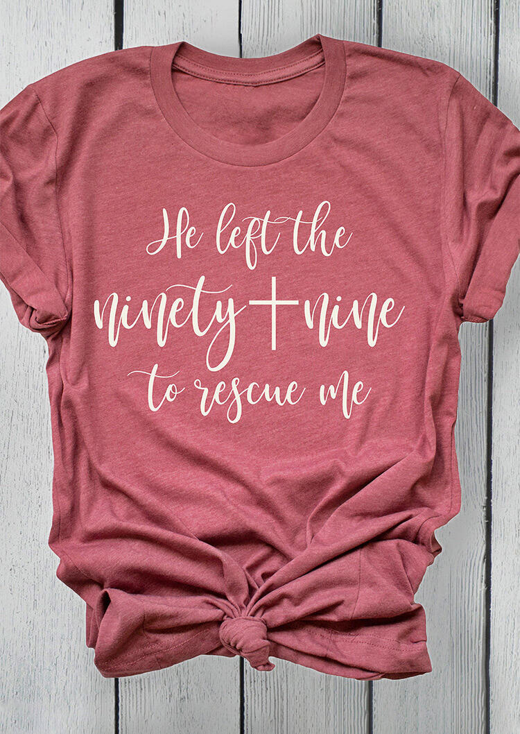 

Tees T-shirts Presale - He Left The Ninety Nine To Rescue Me T-Shirt Tee - Brick Red. Size: S,M,,XL