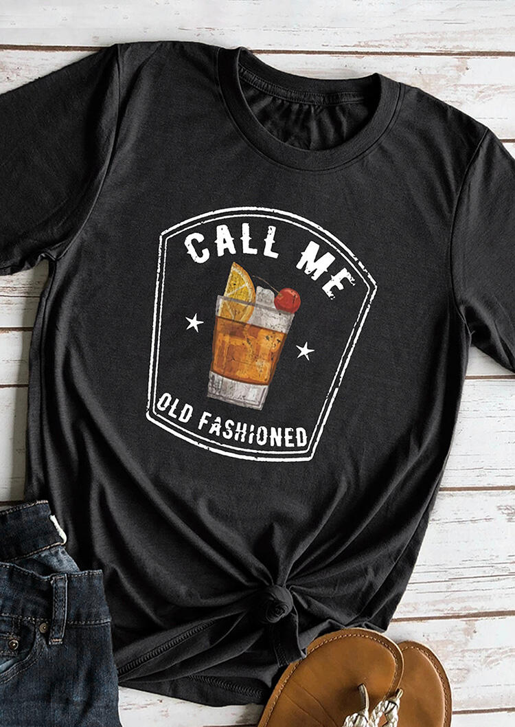 

Tees T-shirts Call Me Old Fashioned T-Shirt Tee in Black. Size