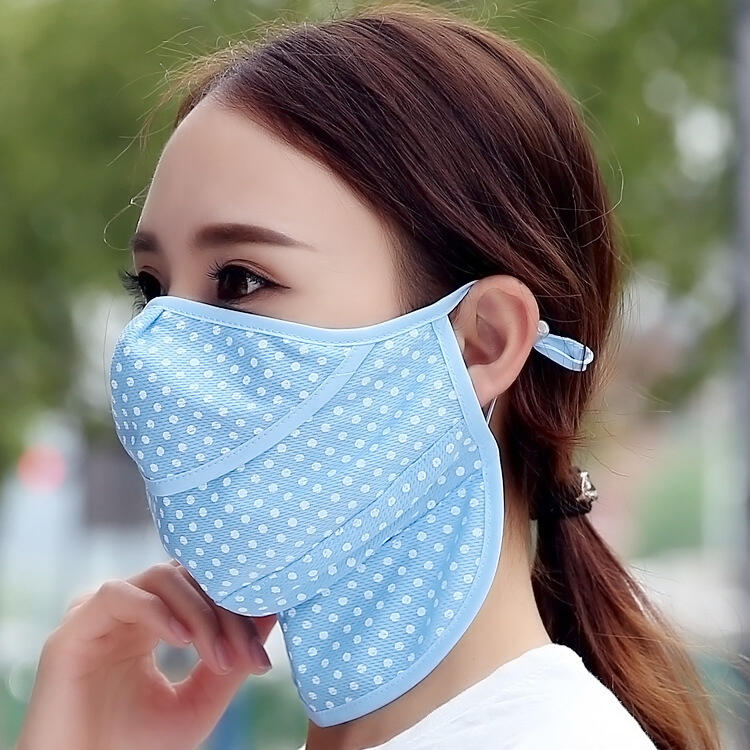 

Masks Anti-Dust Breathable Anti-Sunburn Polka Dot Mask. Size, Blue