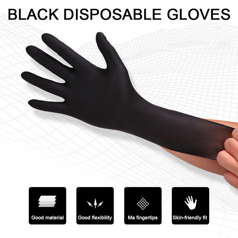 

50 Pieces/Set Men And Women Disposable Isolation Gloves - Black, 465448