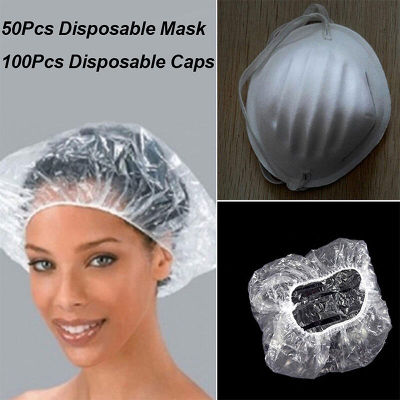 

100 Pcs/Set Disposable Plastic Protective Shower Cap, #1, 465476