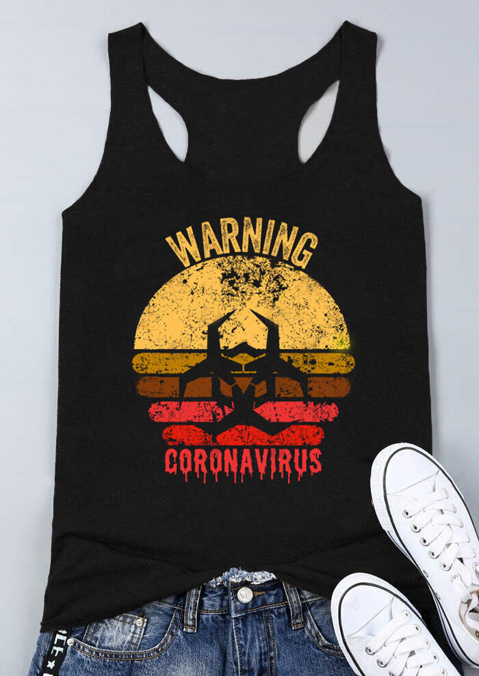 

Tank Tops Presale - Warning Coronavirus Tank - Black. Size: S,M,,XL