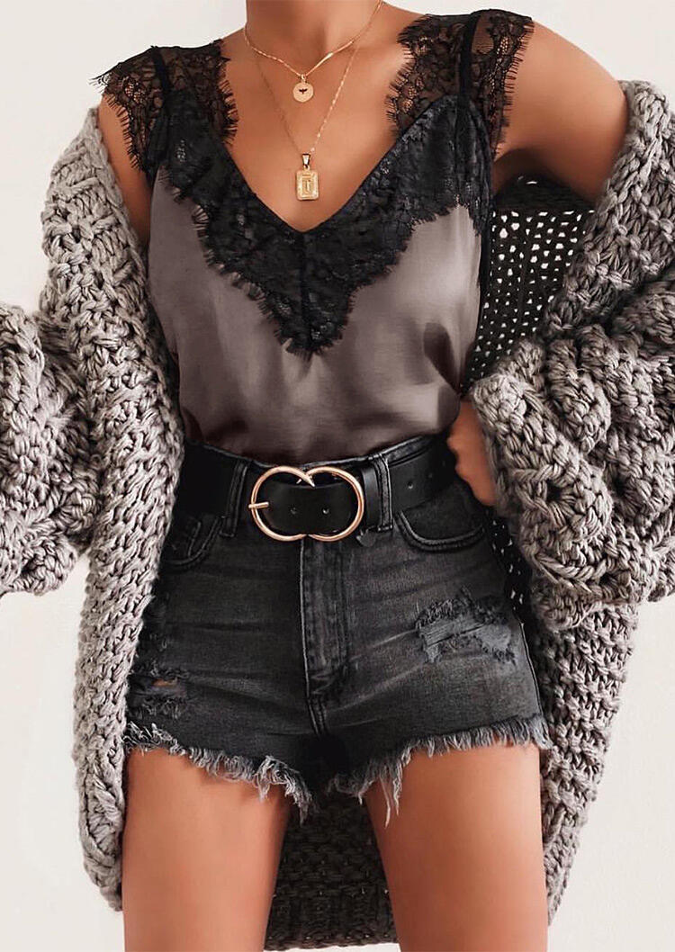 

Tank Tops Presale - Lace Splicing Tank without Necklace - Light Coffee. Size: S,M,,XL, Lightcoffee