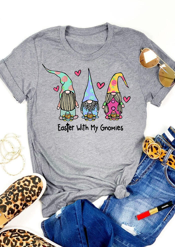

Tees T-shirts Presale - Easter With My Gnomies T-Shirt Tee - Gray. Size: S,M,,XL