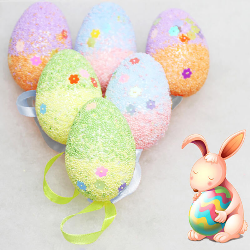 

Easter Egg 6 Pieces/Set Decoration Colorful Eggs Pendant, Multicolor