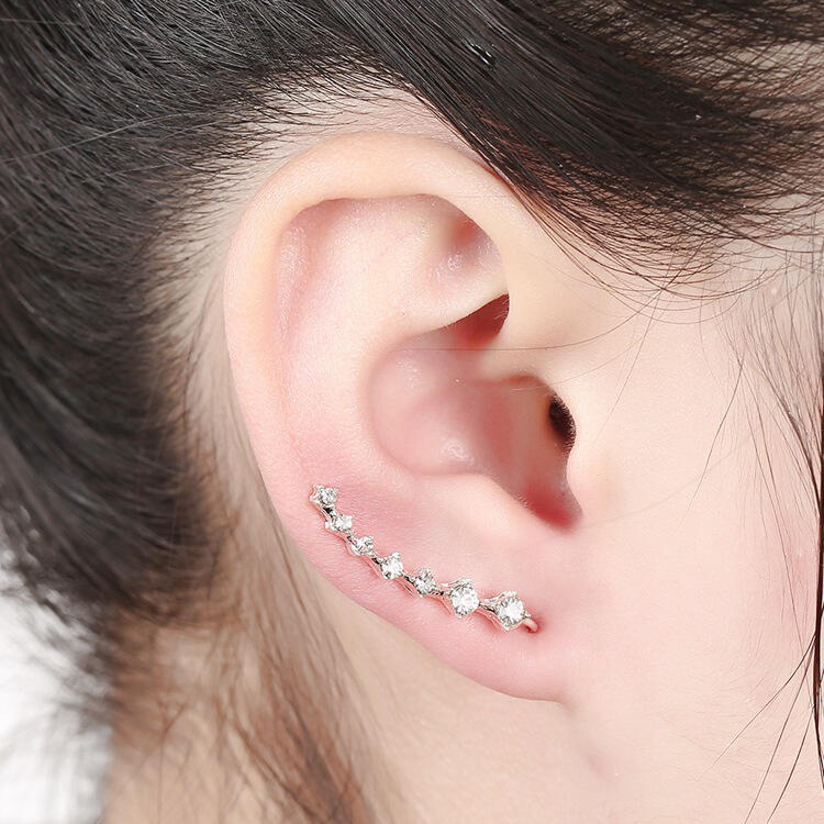 

Earrings Women Fashion Rhinestone Stud Earrings in Gold. Size