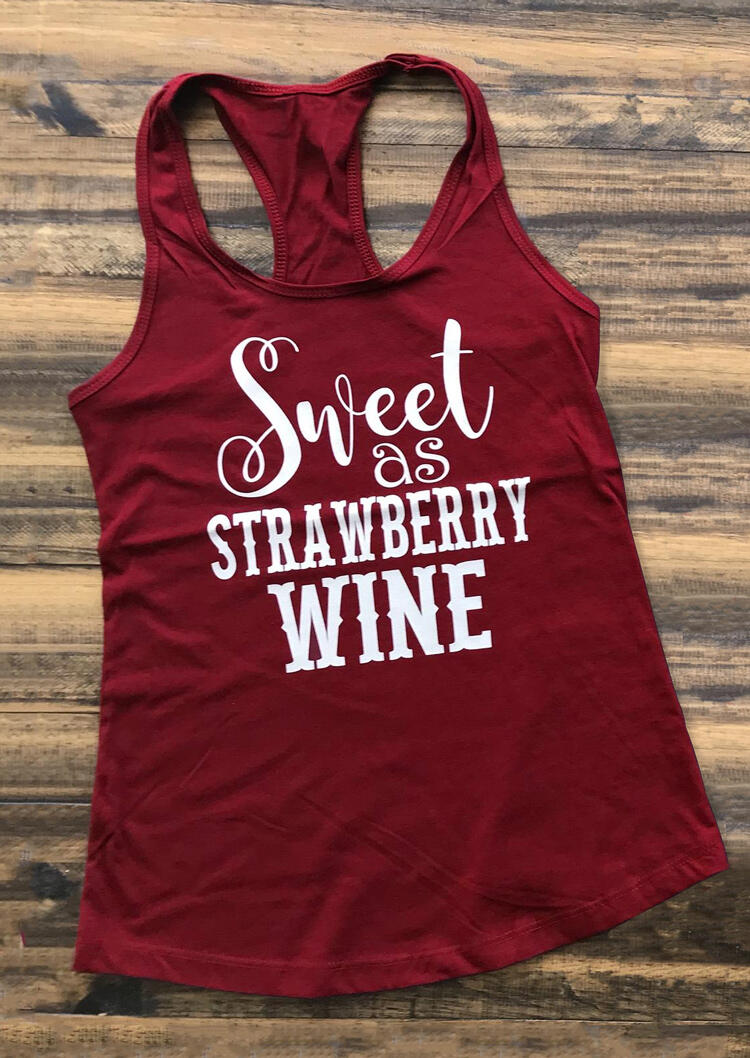 

Tank Tops Sweet As Strawberry Wine Tank - Burgundy. Size