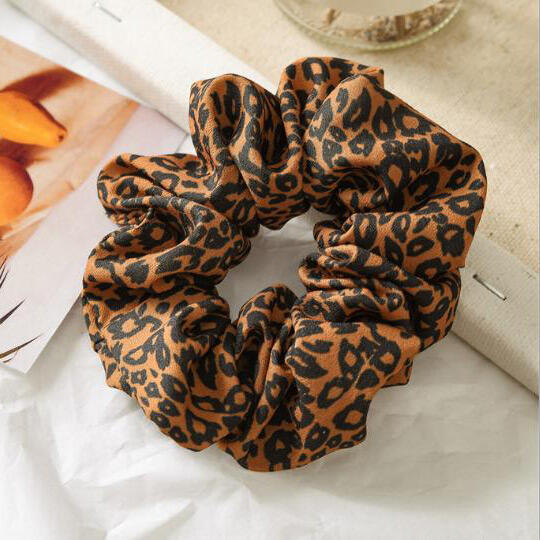 

Hair Accessories Leopard Printed Hair Bun Scrunchie. Size, Gray
