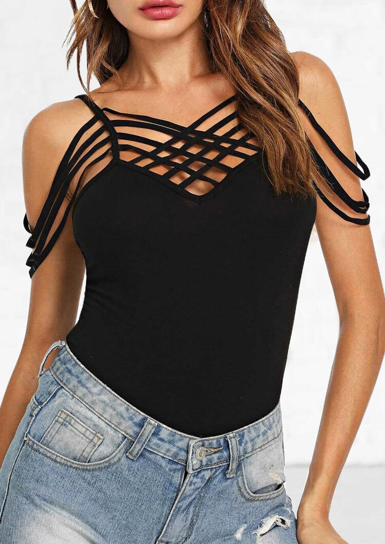

Tank Tops Presale - Criss-Cross Hollow Out Camisole - Black. Size: S,M,,XL