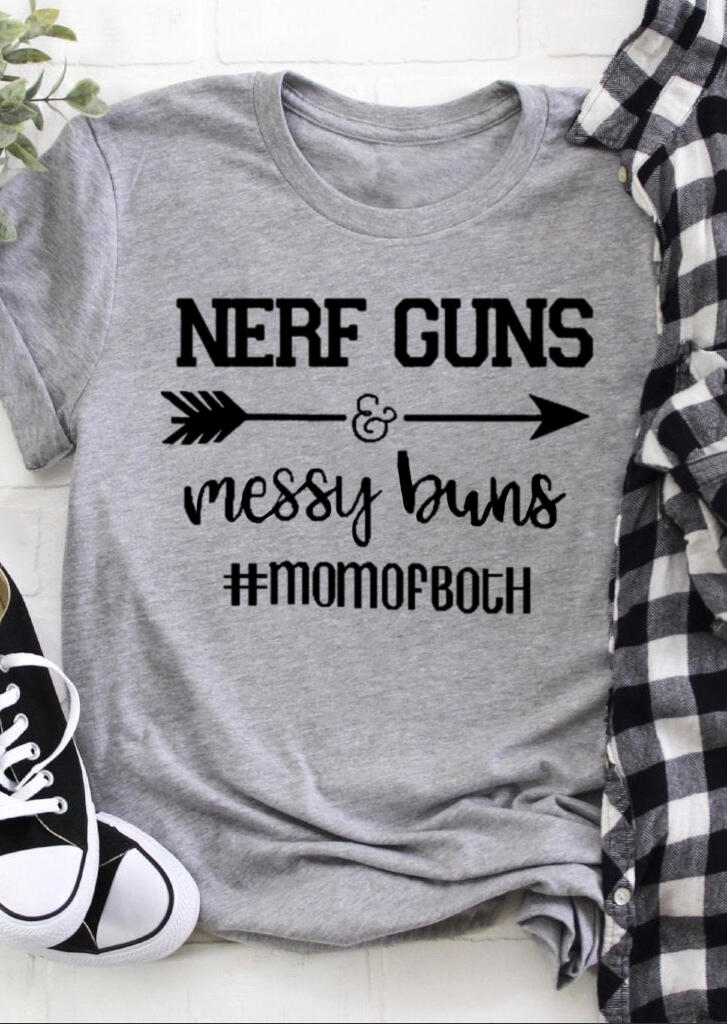 

Nerf Guns Messy Buns Arrow T-Shirt Tee - Gray, 466086