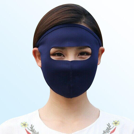 

Breathable Ice Silk Full Face Sunscreen Anti-Dust Mask, Black;blue;pink;gray;navy blue, 465875