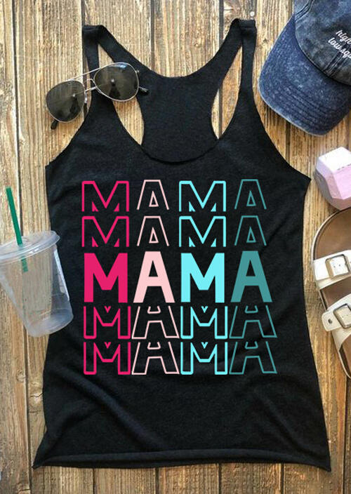 

Tank Tops Presale - Mama O-Neck Casual Tank - Black. Size: S,M,,XL