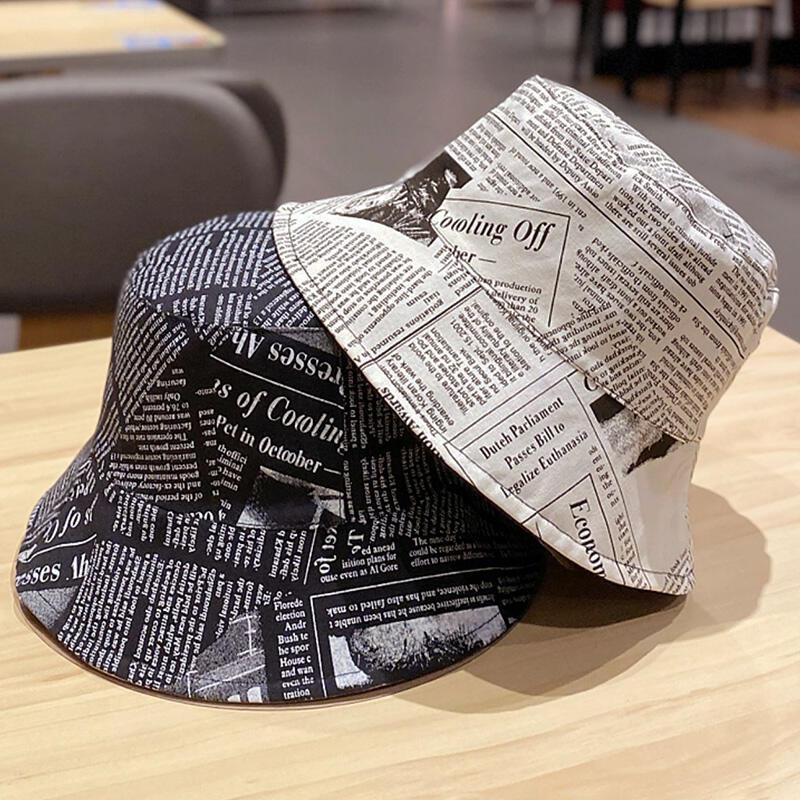 

Hats Old Newspaper Printed Fisherman Sun Hat. Size, Khaki