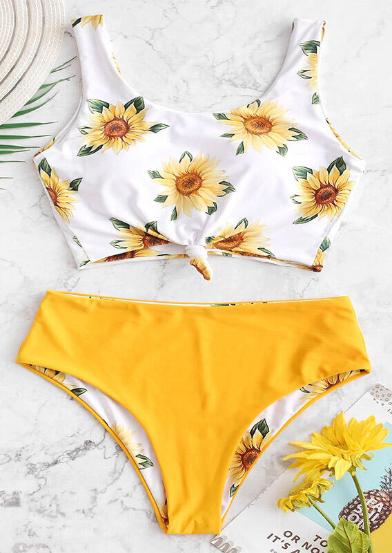 

Bikini Sets Sunflower Tie Bikini Set in Yellow. Size