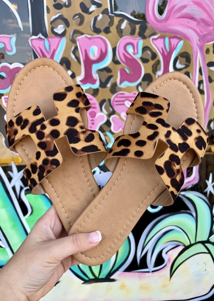 

Sandals Presale - Leopard Printed Slip On Flat Sandals. Size: ,38,39,40,41