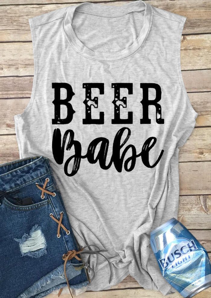

Tank Tops Presale - Beer Babe Casual Tank - Light Grey. Size: S,M,,XL
