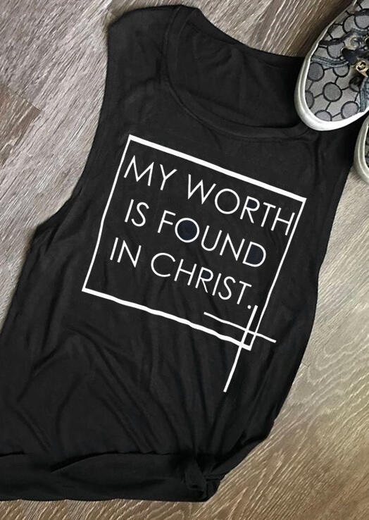 

Presale - My Worth Is Found In Christ Tank - Black, 463978