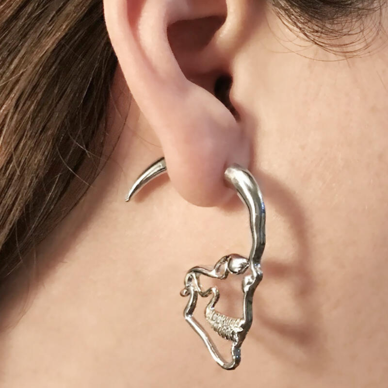 

Earrings Hollow Out Creative Skull Earrings. Size, Silver