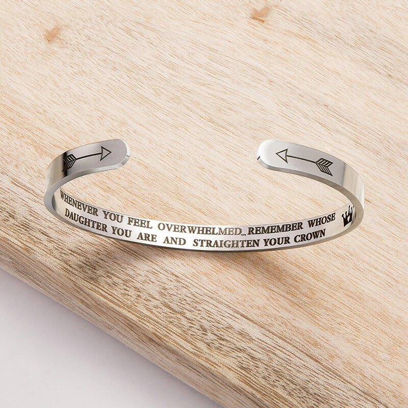 

Bracelet Arrow Letter Engrave Cuff Bracelet in Pattern1. Size