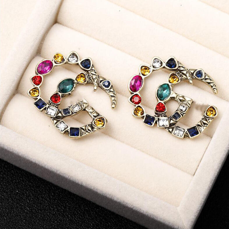 

Presale - Women Fashion Rhinestone Letter Earrings, Multi-colored, 466793