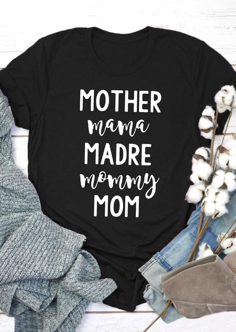 

Mother Mama Madre Mommy Mom T-Shirt Tee - Black, 467133