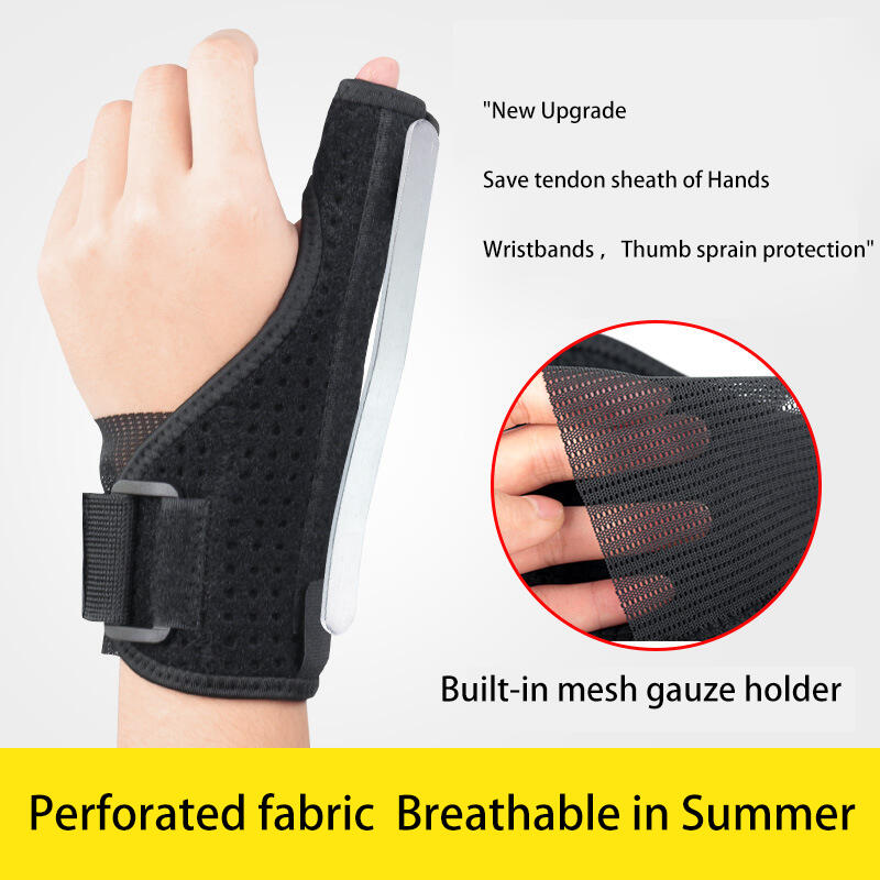 

Sport Product Metal Thumb Splint Wrist Support Wrap Brace, Black