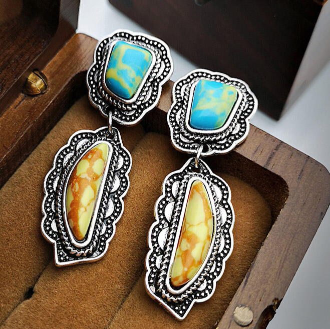 

Earrings Women's Fashion Turquoise Earrings. Size, Multicolor