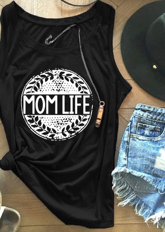 

Mom Life Olive Branch Tank, Black, 466293