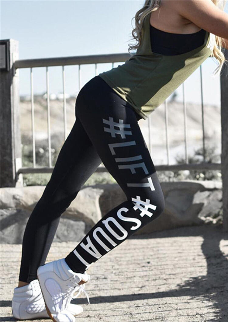 

Activewear Lift Squat Yoga Fitness Activewear Leggings in Black. Size