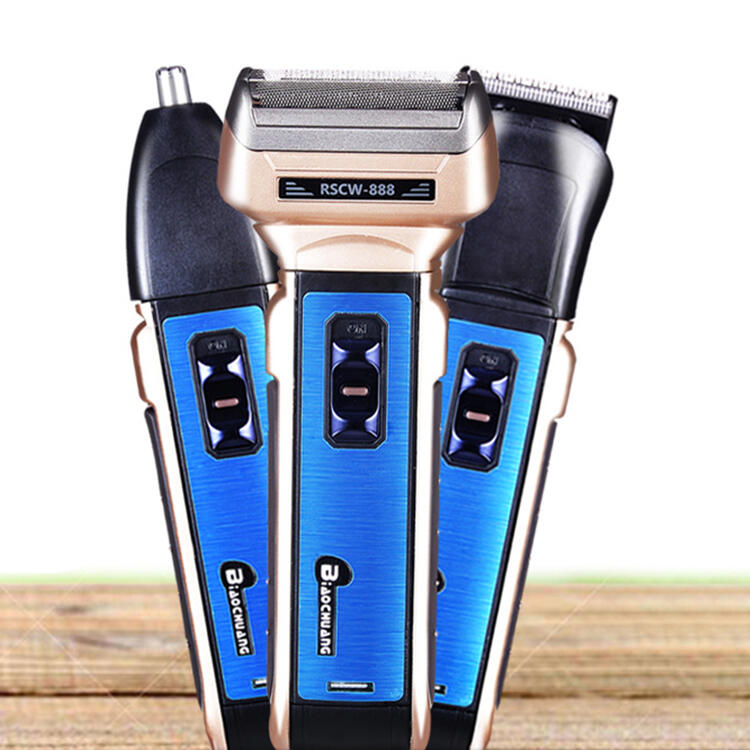 

Electric Shaver for Men Rechargeable Razor 3 Head Dry Wet Shaving Machine Beard Trimmer, Blue, 467909