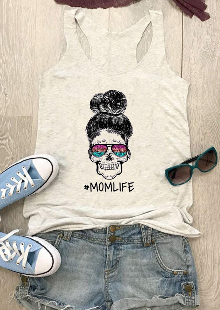 

Mom Life Leopard Skull Tank - Light Grey, 467960