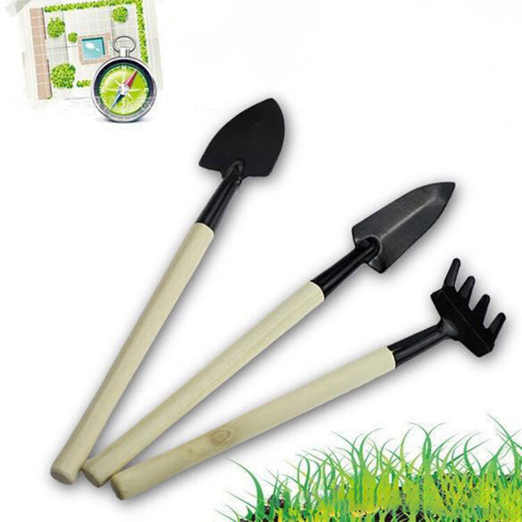 

Home Decor 3Pcs Mini Spade Shovel Harrow Gardening Tool Set, Black