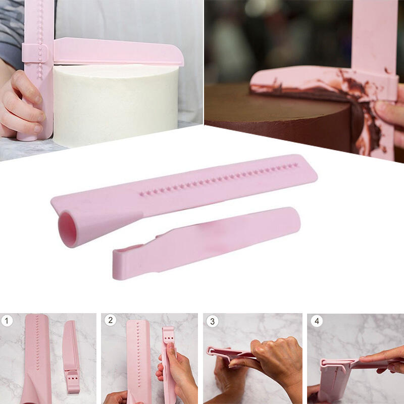 

Soft Edge Adjustable Cream Cake Scraper, Blue;pink, 468073