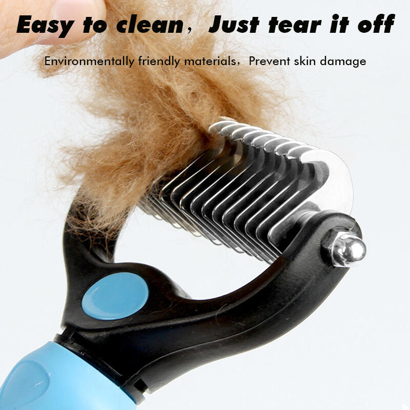 

Pet Products Double-Side Undercoat Rake Quick Open Knot Pet Grooming Depilation Tool. Size, Red