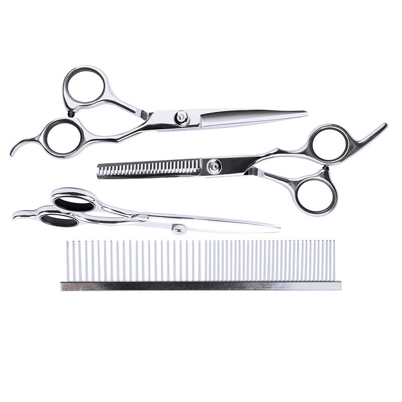 

Pet Products 4Pcs Stainless Steel Pet Grooming Scissors Trimmer Set. Size, Silver