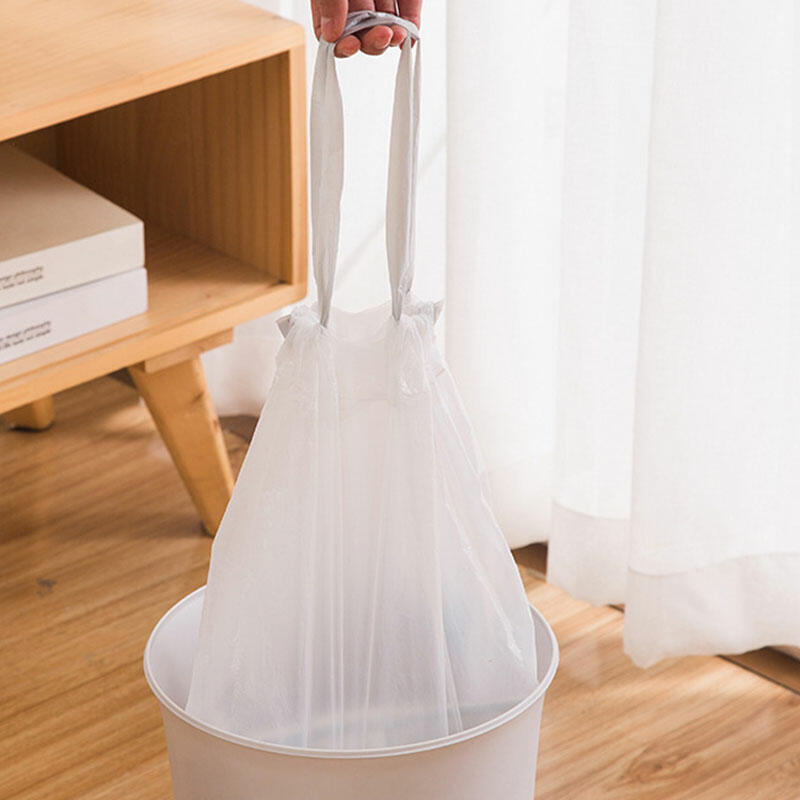 

3 Rolls Thickened Drawstring Garbage Bags, White