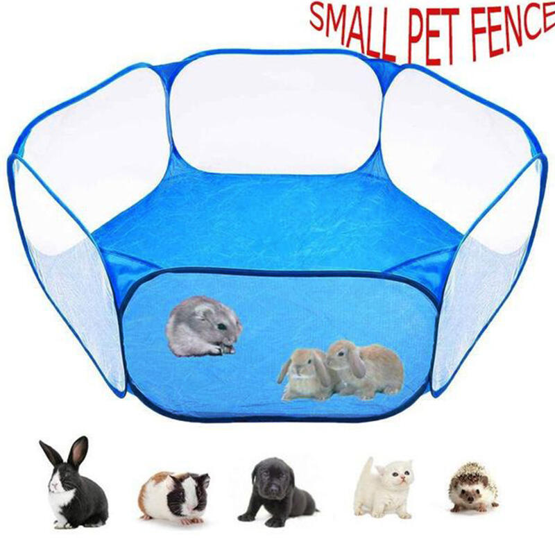 

Pet Products Small Animal Cage Portable Metal Wire Yard Fence. Size, Blue